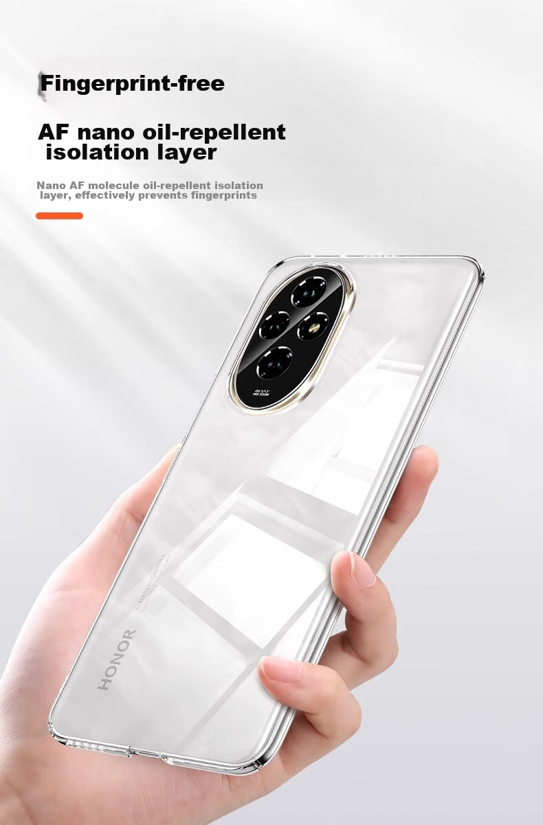 Чехол POZZO для Honor 200 Pro, прозрачный, противоударный, защита камеры, простой стиль