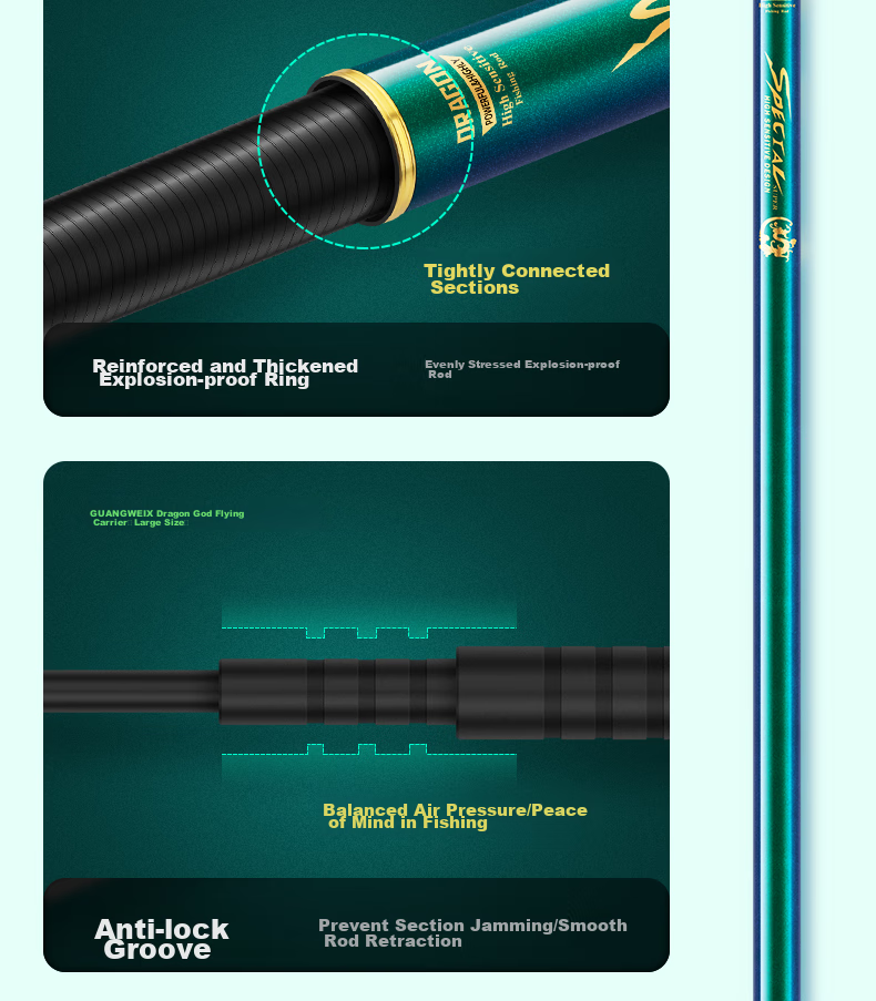Удилище GW Dragon God Spearhead Big Fish Edition, 9 метров, 19 секций, легкое, для ловли крупной рыбы в озерах и водохранилищах, карповое удилище