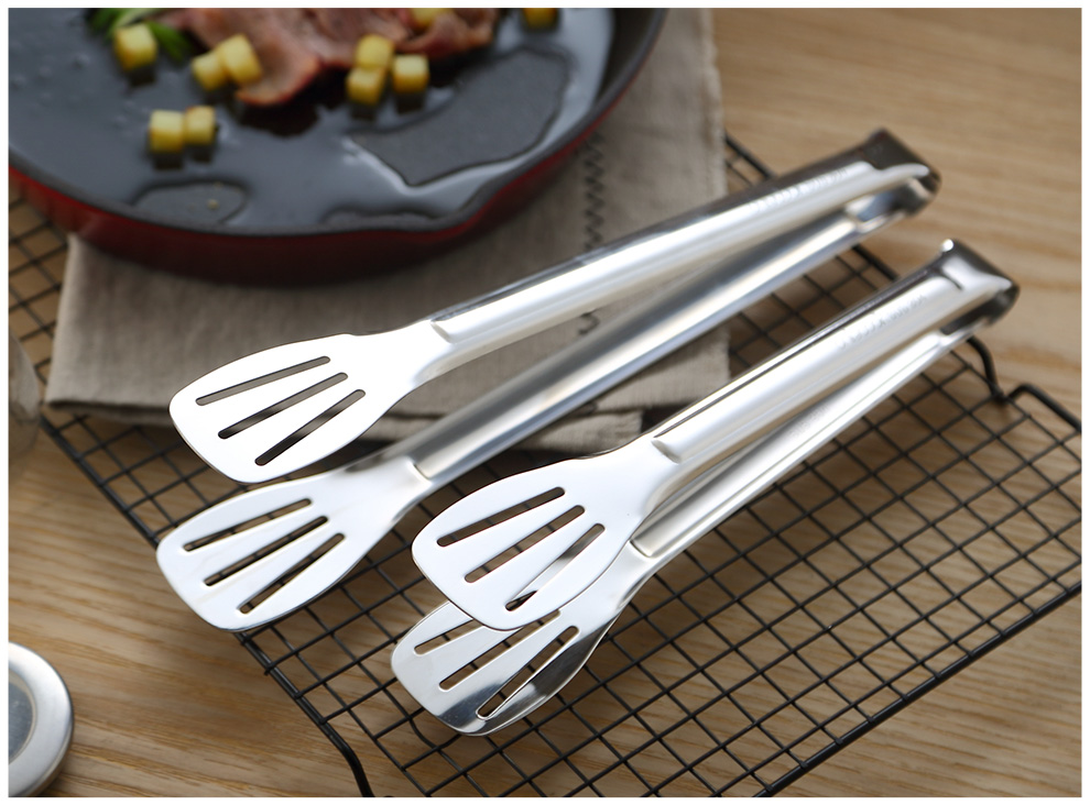 Кухонные щипцы Onlycook из нержавеющей стали 304, многофункциональные, для стейка, барбекю, хлеба, удлиненные и утолщенные, термостойкие, 28.5 см
