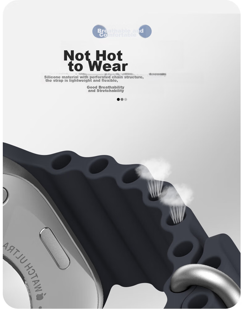 Ремешок Weiqiantu для Apple Watch Ultra2/s9/s8 Ocean Band 7/6/se2, спортивный силиконовый браслет, 44/45/49 мм, цвет Звездный