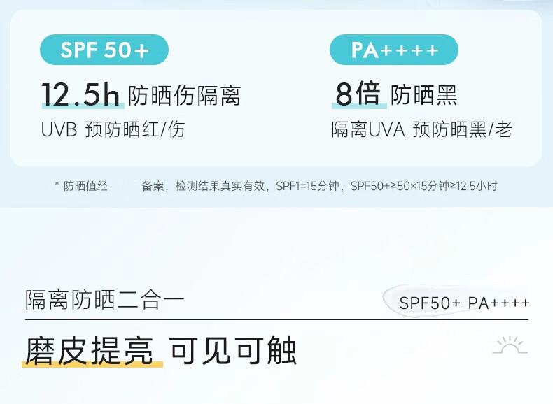 绽妍（JUYOU）小蓝盾轻透物理防晒霜乳温和养肤提亮SPF50+面部敏肌适用 【敏肌专研】清透物理防晒霜50g