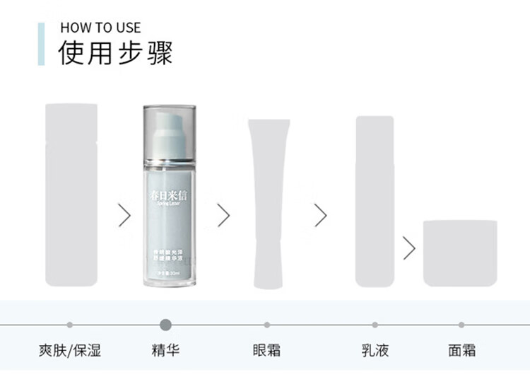 春日来信传明酸舒缓精华液提亮改善暗沉保湿修护亮肤精华水30ml 新年礼物