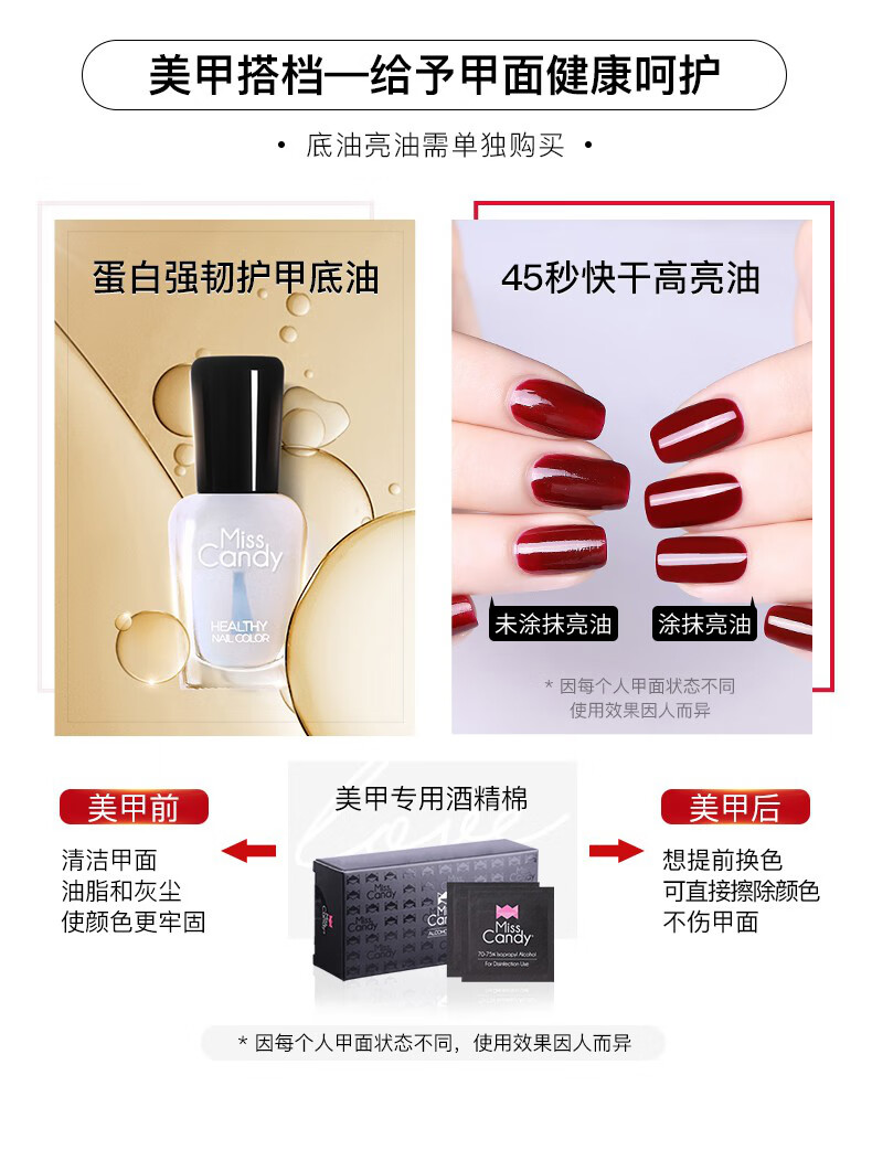 糖果小姐（Miss Candy）健康甲油持久可撕秋冬经典百搭裸色多巴胺美甲 黎卡/经典裸 NA005