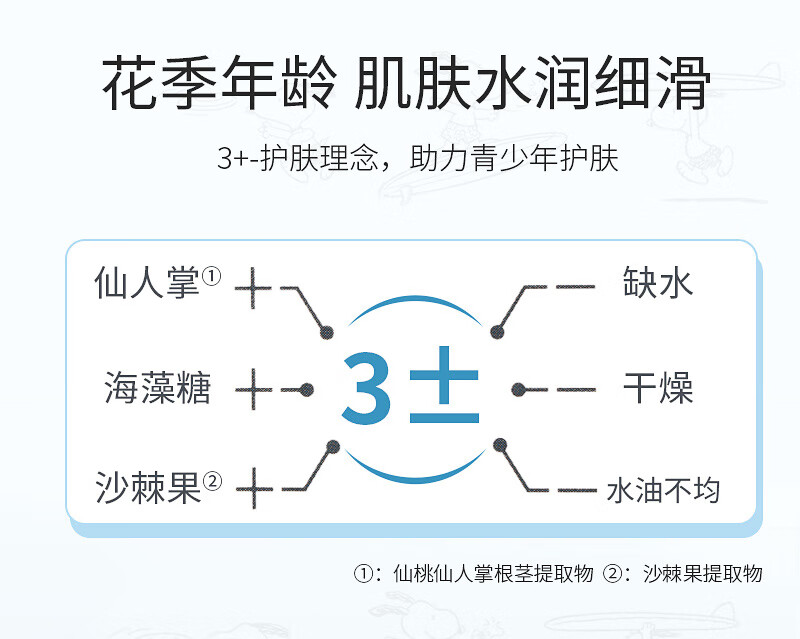SNOOPY史努比中学生护肤品清新乳液110ml补水保湿青少年高中生男女脸霜
