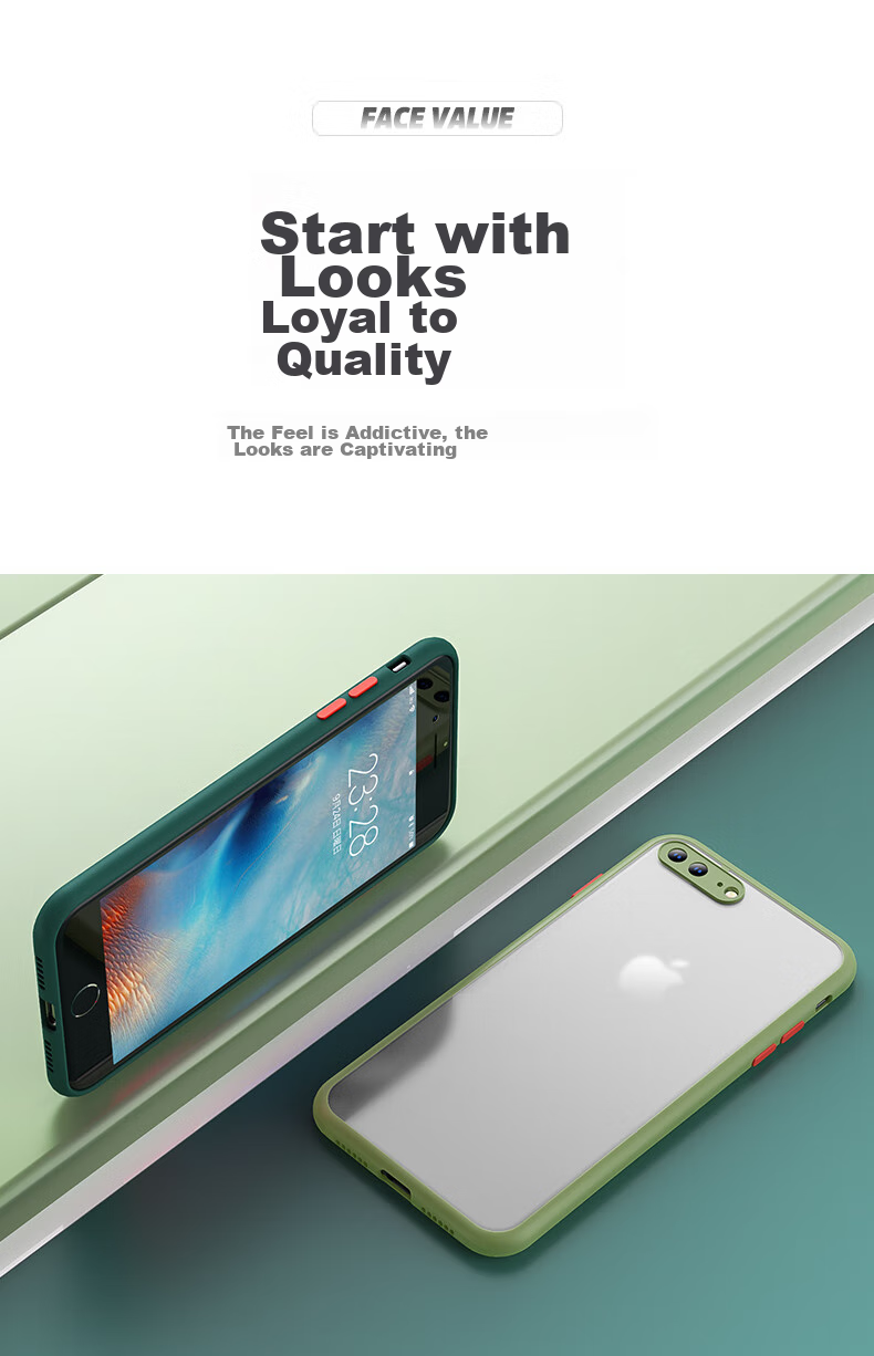 Чехол для Apple iPhone 7 Plus/8 Plus, Baozou, с полной защитой линз, противоударный, с защитой от отпечатков пальцев, силиконовый мягкий край, контрастный прозрачный матовый дизайн, для мужчин и женщин, черный