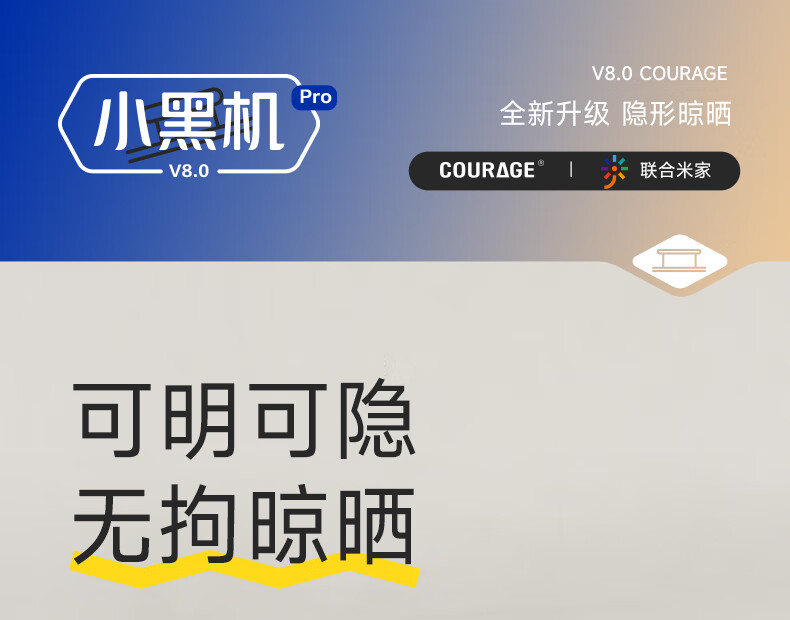 卡瑞琪(COURAGE)隐形电动晾衣架智能语音控制已接入米家APP 黑色V8-FM