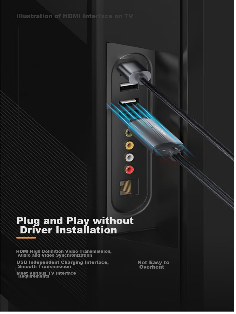 LinkStone Кабель-адаптер для зеркалирования экрана Lightning/Type-C на HDMI, 3-в-1, высокая четкость, для телефона на телевизор