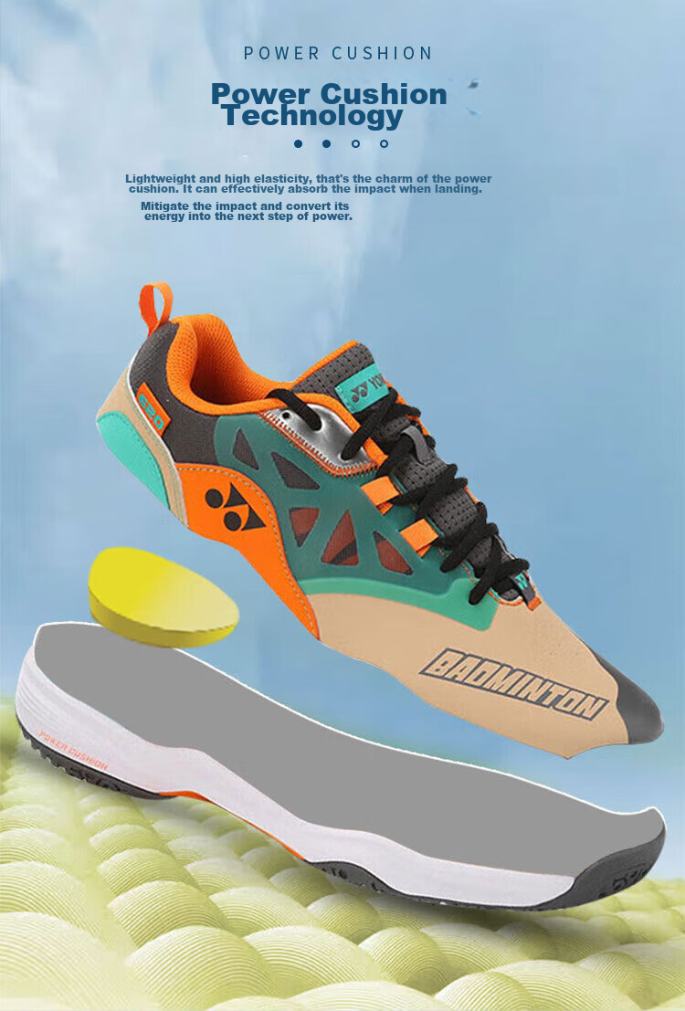 Кроссовки для бадминтона YONEX SHB101CR, мужские и женские, с амортизацией Power Cushion, для начинающих, размер 43, белый/синий