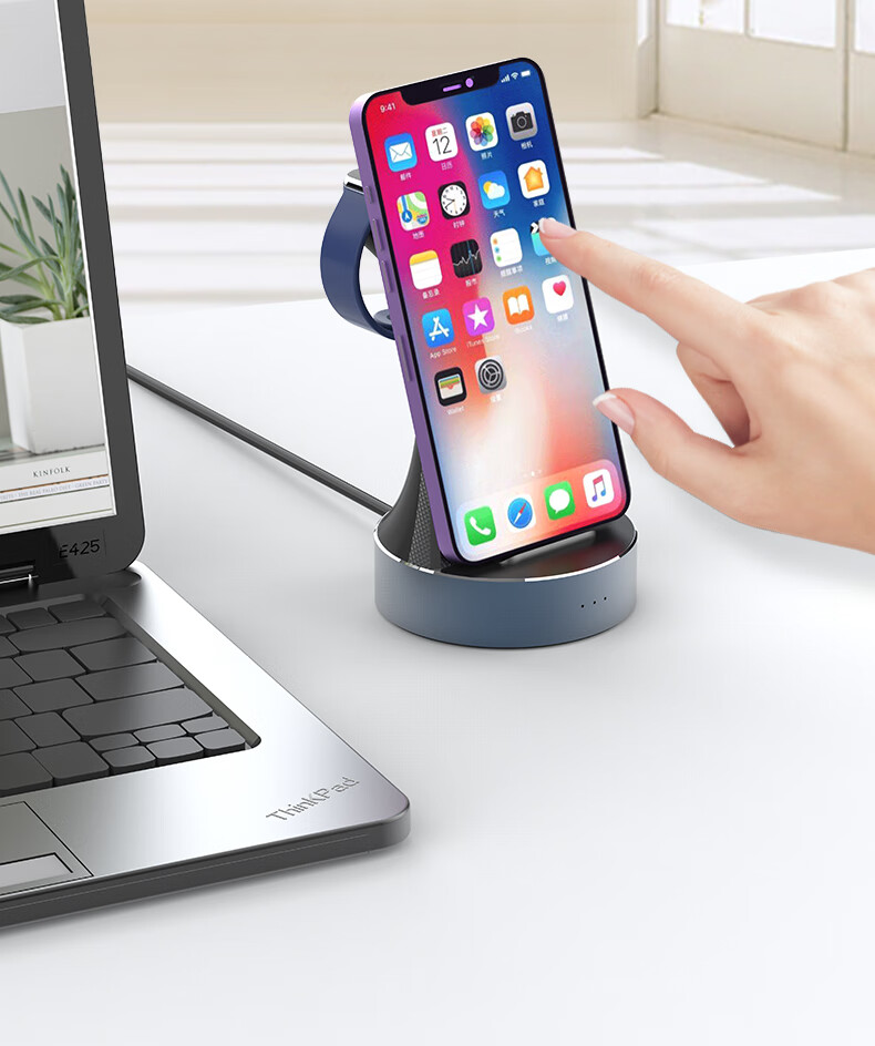GDGO Беспроводное зарядное устройство 2-в-1 с сертификацией Apple MFi, быстрая зарядка для iPhone 17/16/15, Apple Watch S11/10/9, сертификация QI