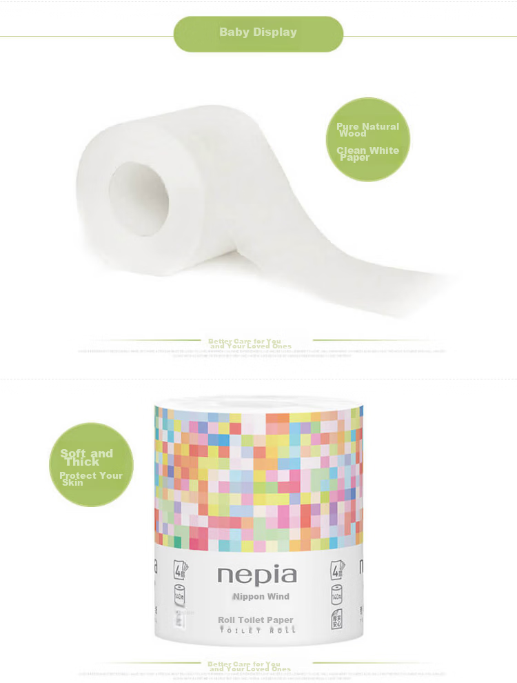 Туалетная бумага Nepia Cotton Tough Series, 4-слойная, 140г/рулон, 27 рулонов, без отдушек, водорастворимая, для домашнего использования