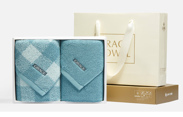 Набор полотенец Grace Shangya Life Pure Cotton, 2 шт., светло-голубой