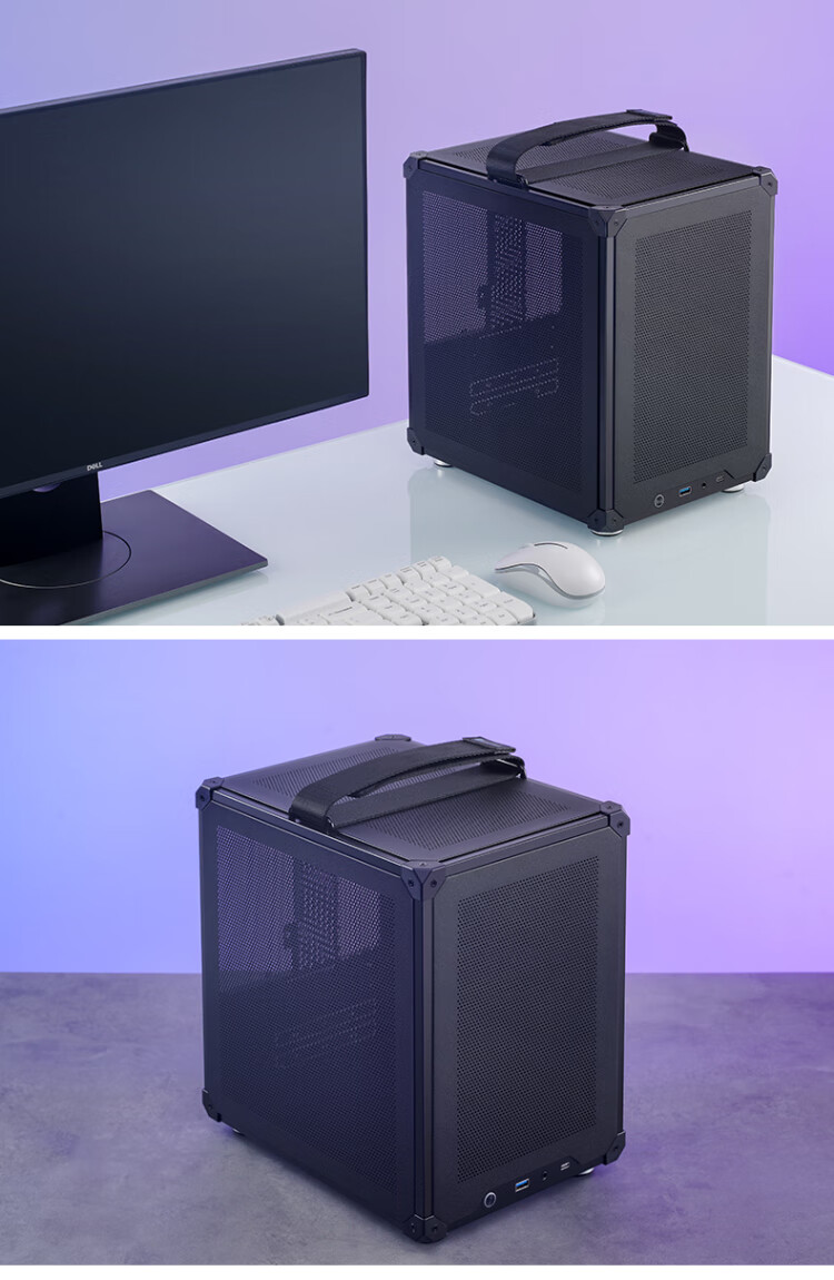 Корпус JONSBO C6 Handle Version Black MATX, черный, M-ATX, Mini-ITX, ATX блок питания, до 75 мм кулер, до 255 мм видеокарта