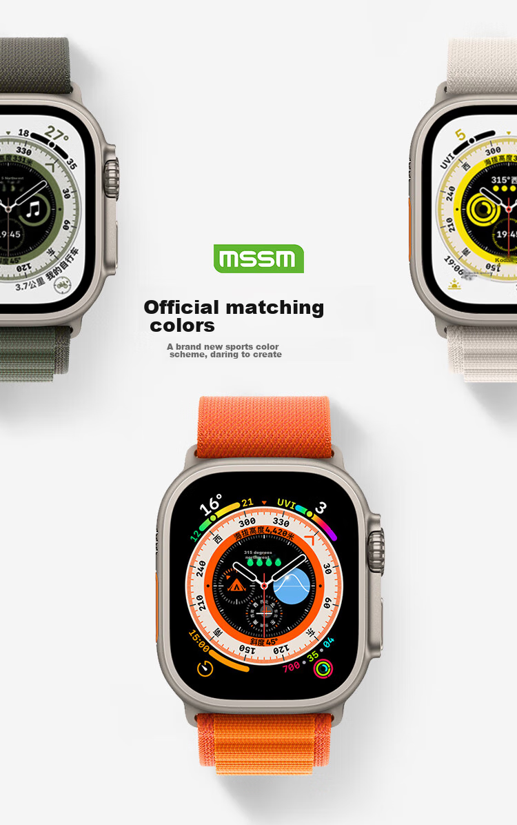 Ремешок MSSM Nylon Alpine Loop для Apple Watch, черный, 38/40/41/42 мм