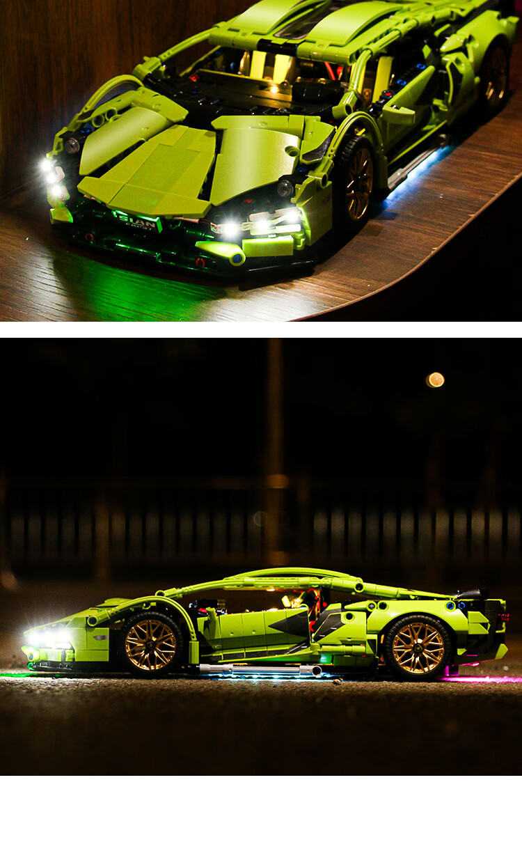 Конструктор LEAIXIANG Lamborghini, 1280 деталей, для детей от 7 лет, пластик, зеленый