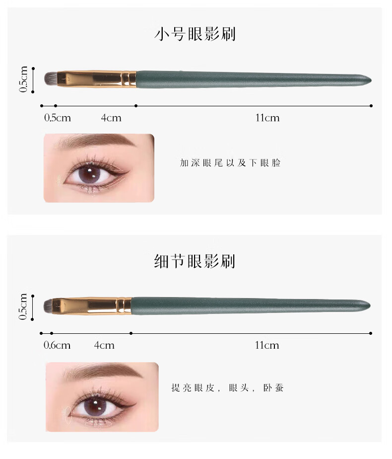 东义严选眼部化妆刷套装（4支装）眼影刷腮红刷唇刷 节日礼物送女友