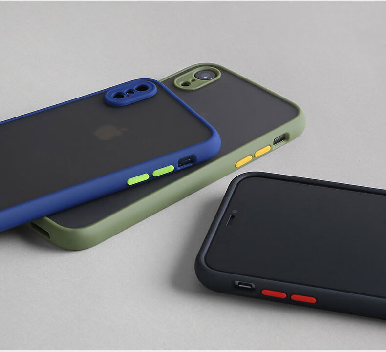Чехол для iPhone XR "Baozou" противоударный, силиконовый, с защитой объектива, прозрачный матовый, элегантный черный