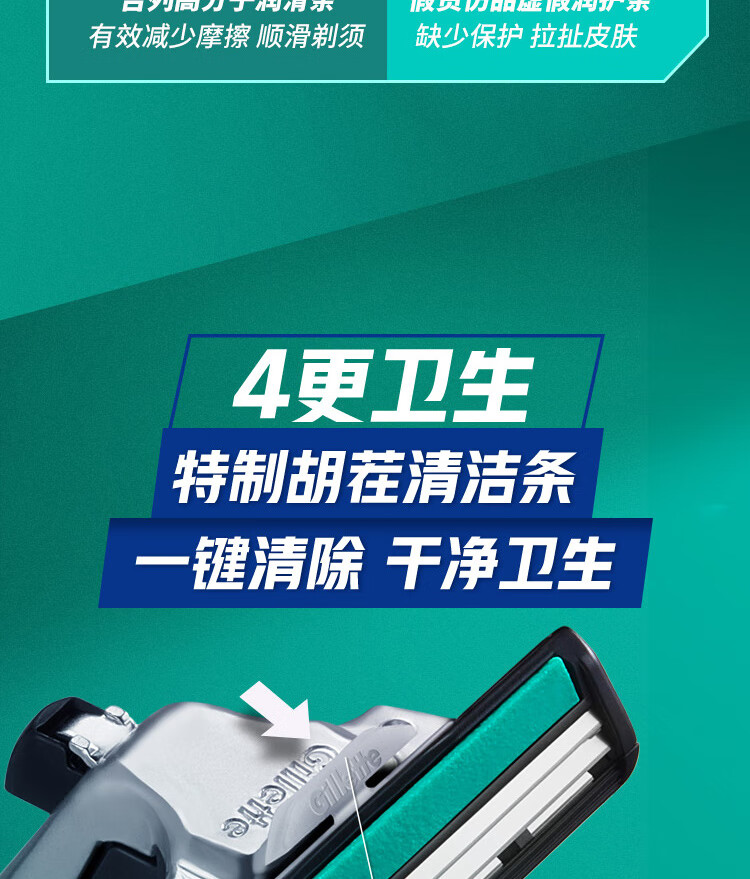 吉列剃须刀手动威锋1刀架5刀头 刮胡刀胡须刀剃胡刀老式剃须刀