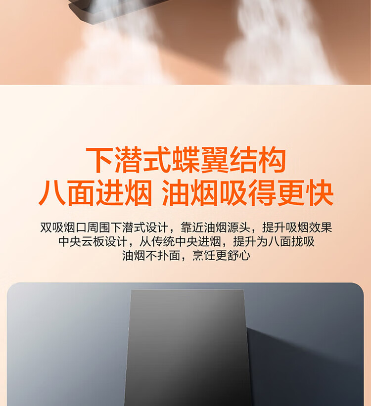 海尔（Haier）【旗舰新品】海尔统帅抽油烟机顶侧双吸超薄7字型家用吸油烟机23立方大吸力挥手高温自清洁烟机 【统帅】23立方丨顶侧双吸丨热熔洗丨挥手控制92D