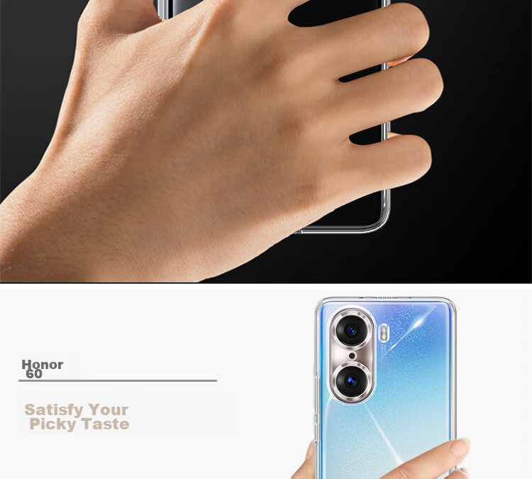 Чехол для телефона ESCAPE для Honor 60, противоударный, ультратонкий, силиконовый, прозрачный, с отверстием для шнурка