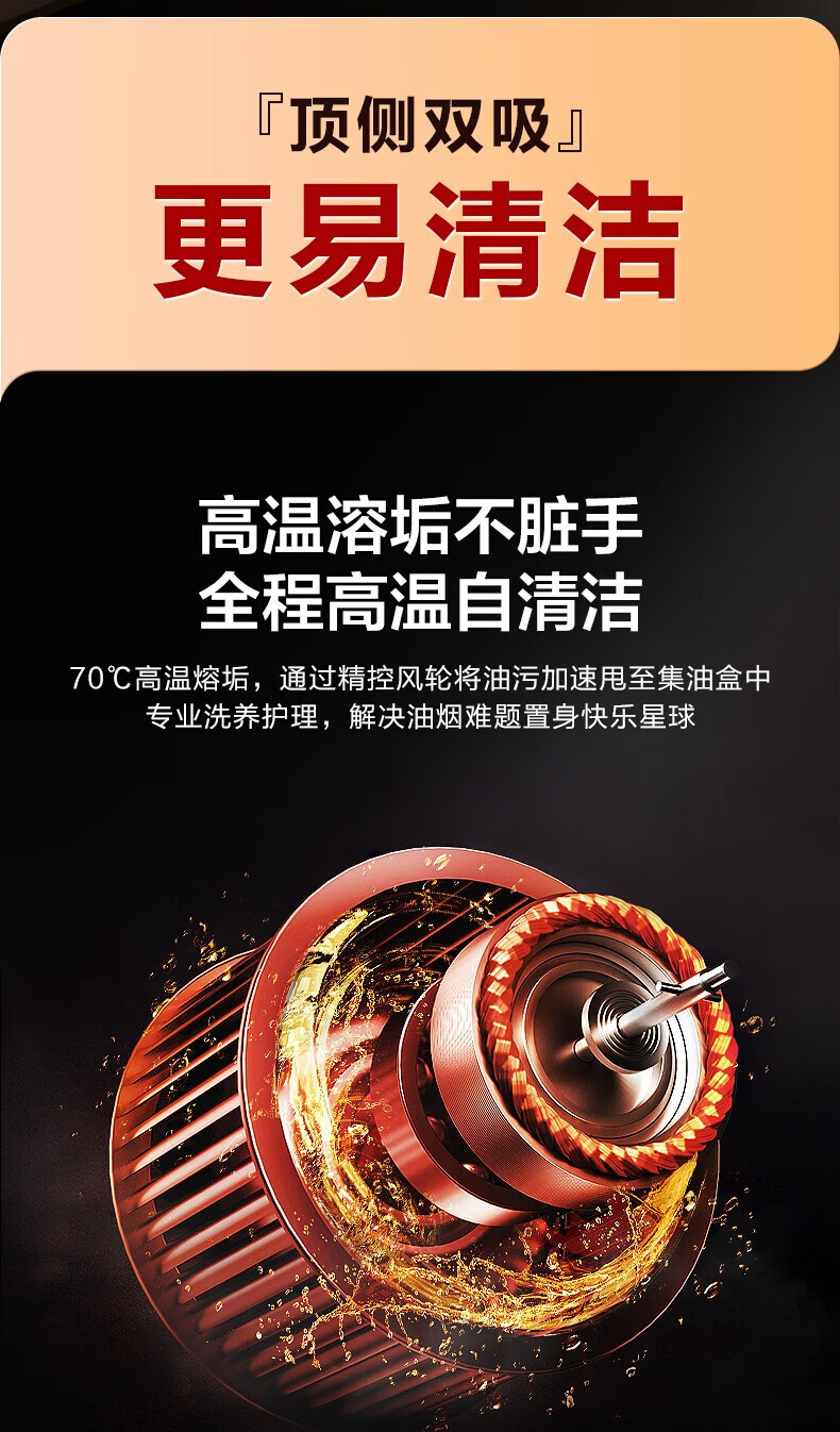 海尔（Haier）【旗舰新品】海尔统帅抽油烟机顶侧双吸超薄7字型家用吸油烟机23立方大吸力挥手高温自清洁烟机 【统帅】23立方丨顶侧双吸丨热熔洗丨挥手控制92D