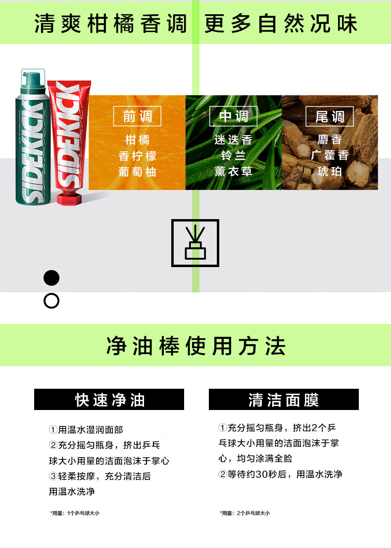 侍刻（SIDEKICK）资生堂集团早晚氨基酸洗面奶套装(控油洁面+改善痘肌) 男朋友