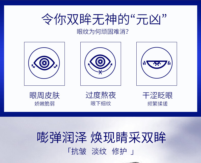 肌肤未来（SKYNFUTURE）熬夜光感淡纹眼霜15g淡化眼纹补水保湿平滑眼周