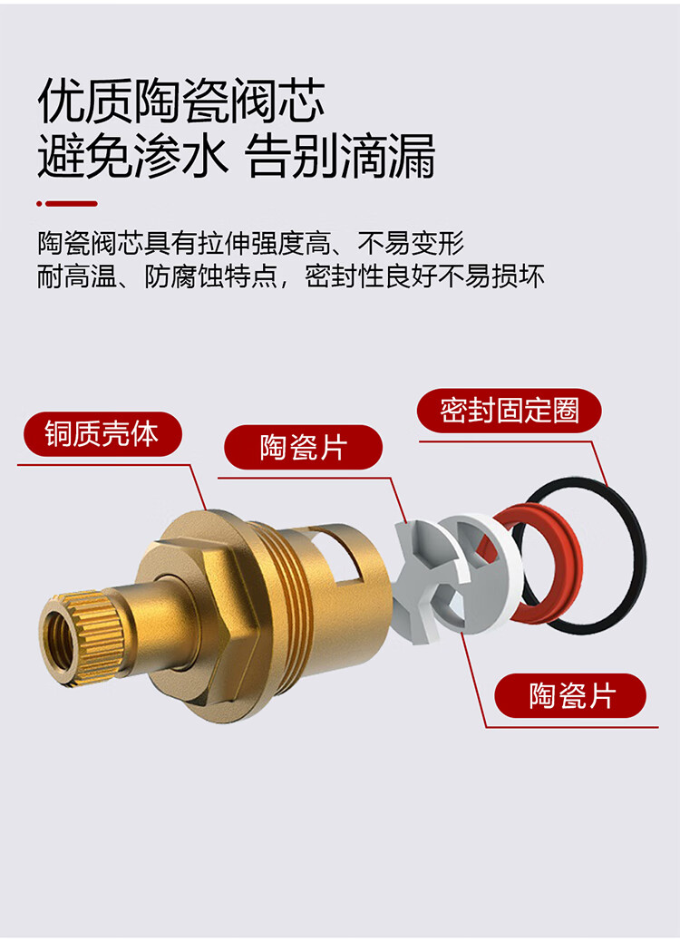 莱尔诗丹(Larsd)LX212双头水龙头 铜材质单冷洗衣机龙头一分二双出水 4分快开加长水嘴配双接头4/6分通用