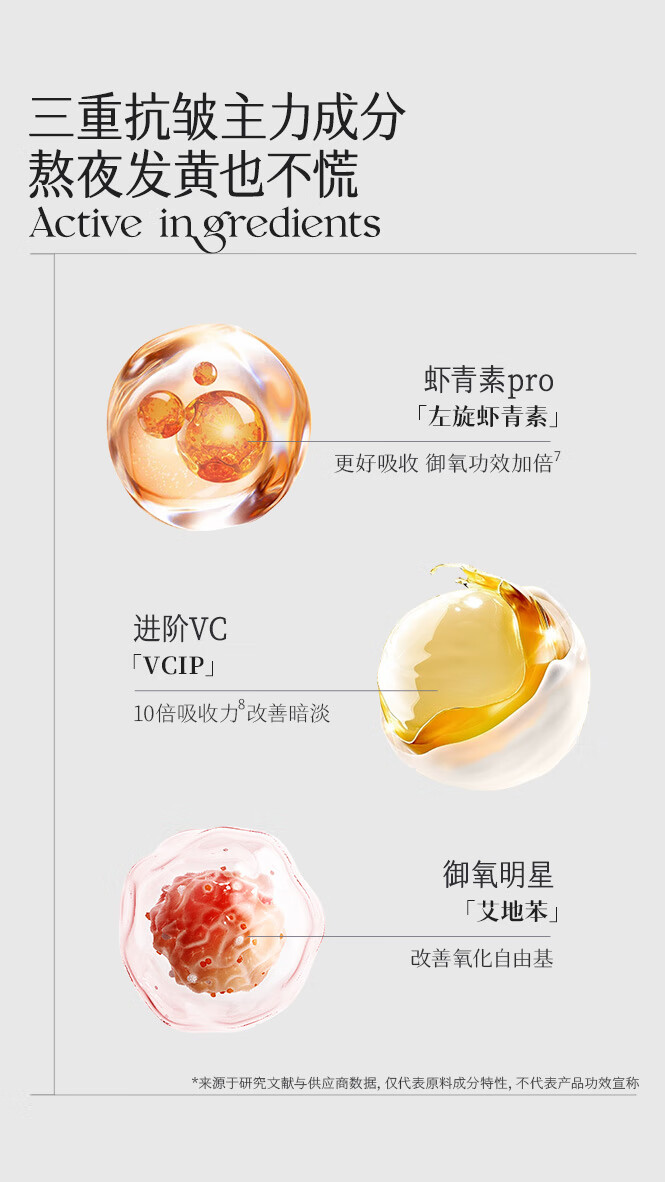 HKH虾青素羊胎盘素补水保湿提亮嫩肤淡纹护肤品次抛面部胶囊精华液