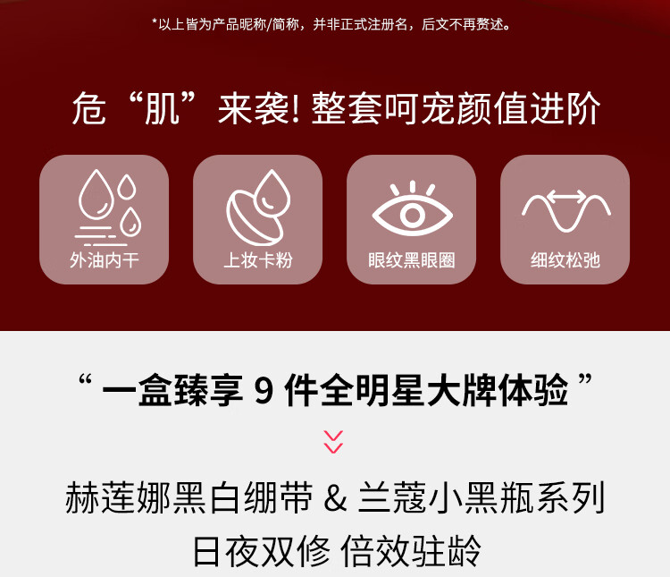 欧莱雅集团小美盒 臻萃美肌九宫格 赫莲娜黑绷带 小样护肤品套装礼盒【预售】