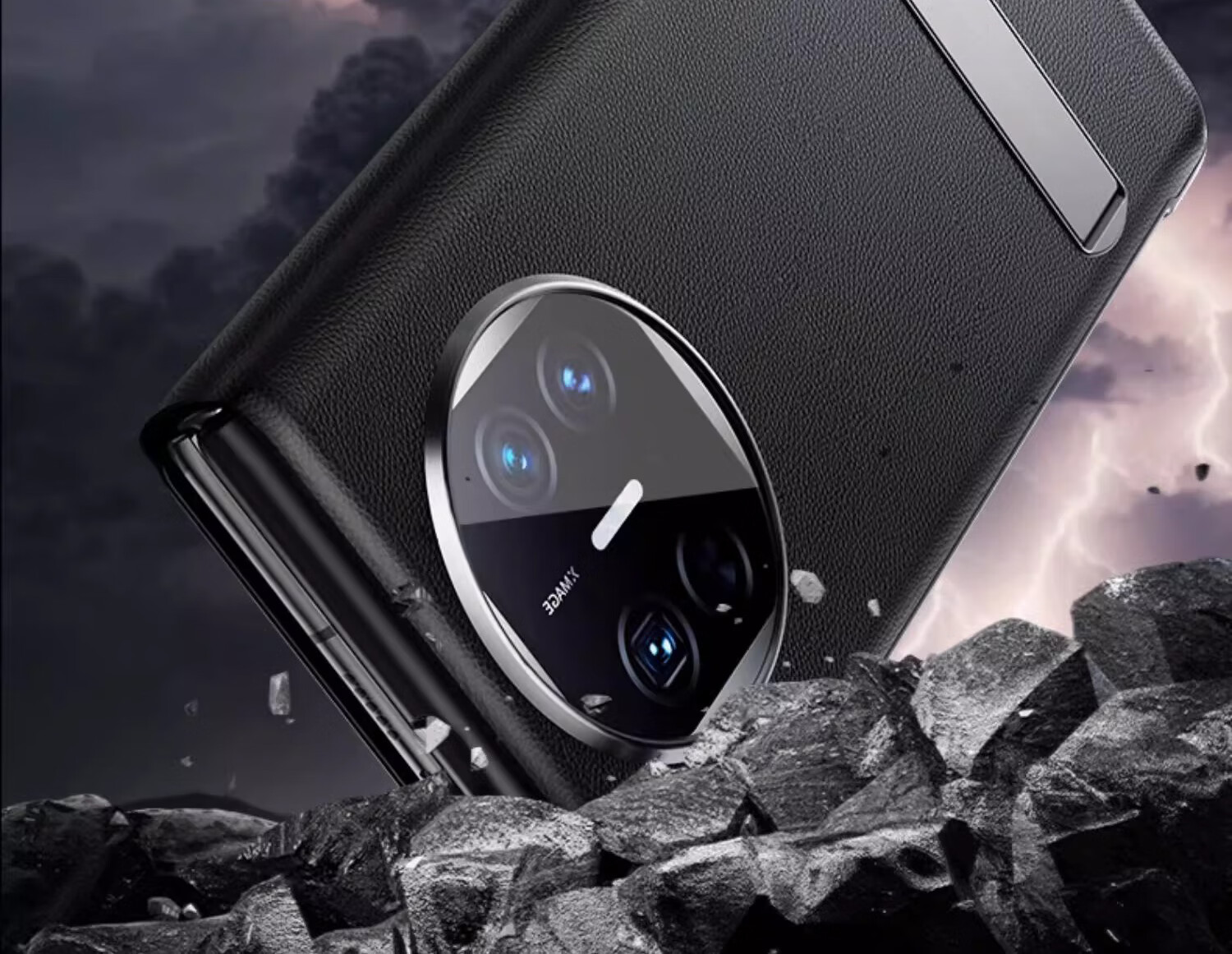 Чехол-книжка Ekakashop для Huawei Mate X5/X3/Collector's Edition, защита от падений, с подставкой, кожаный, с окном Smart View, черный