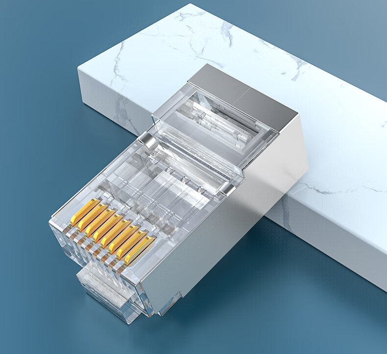 Кабельные коннекторы Shengwei CAT6 Gigabit Ethernet, 50 шт./упак., металлический экранированный RJ45 с позолотой, 8P8C