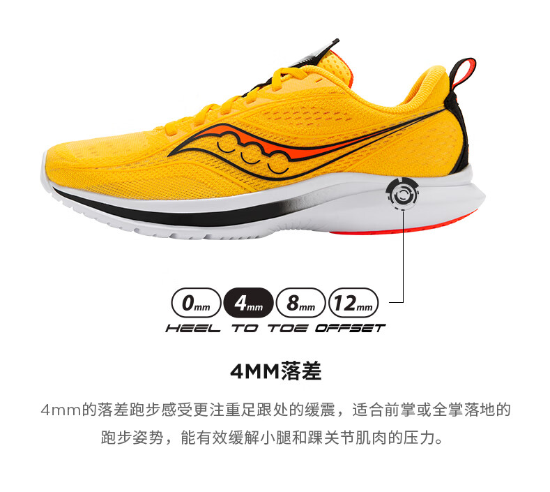 轻量跑鞋_saucony 索康尼 Kinvara 菁华 13 男子跑鞋 S20723-84