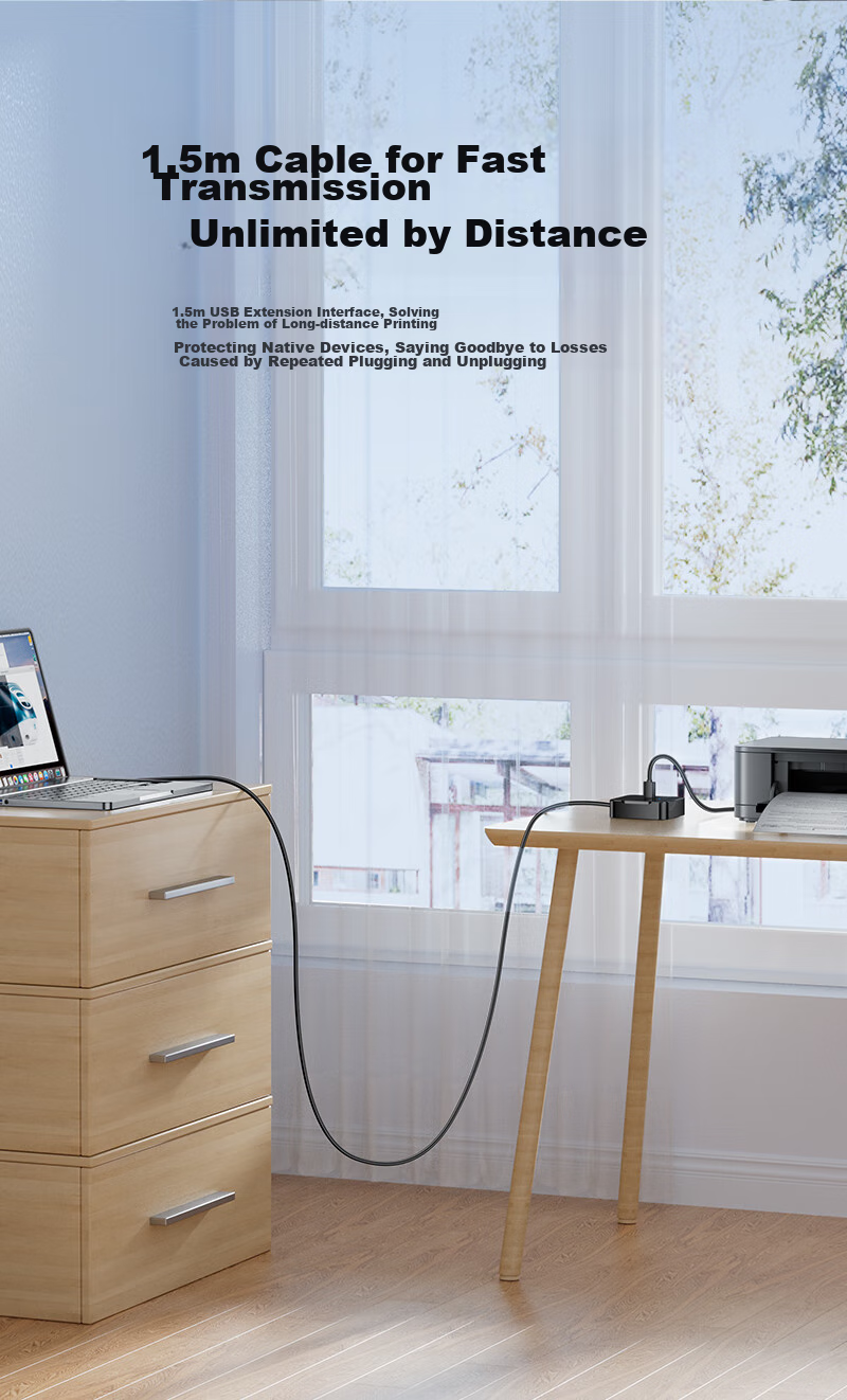 USB-хаб SAMZHE HUB02, 4 порта USB 3.0, высокоскоростной, черный, 1.5 метра