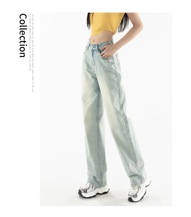 Женские джинсы Jeanswest, винтажный стиль, осень 2025, широкие штанины, высокая талия, L