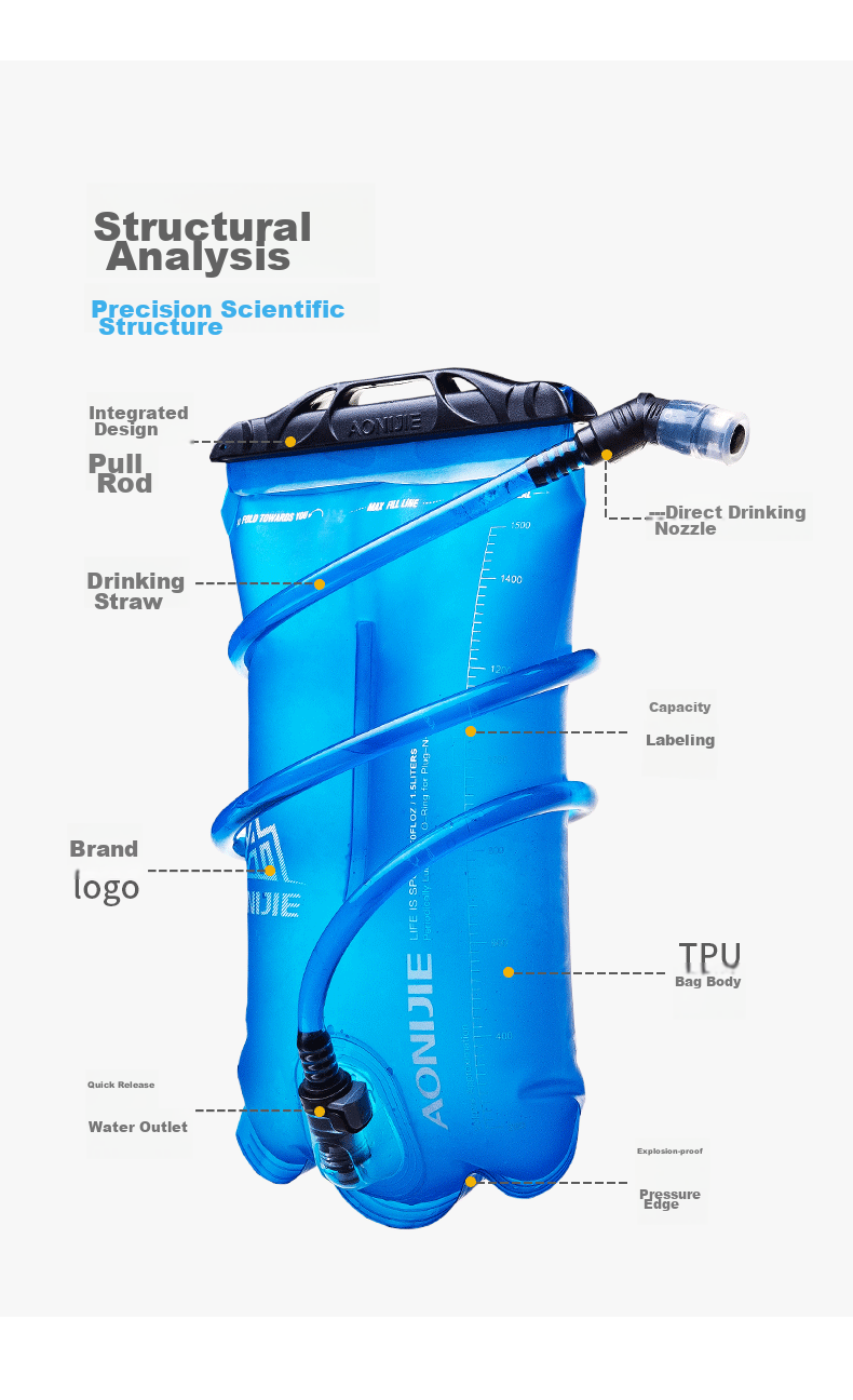 Рюкзак для гидратации AONIJIE, мягкая бутылка для воды для активного отдыха, походный рюкзак, портативная сумка для питья для треккинга, велоспорта, бега, 2 л