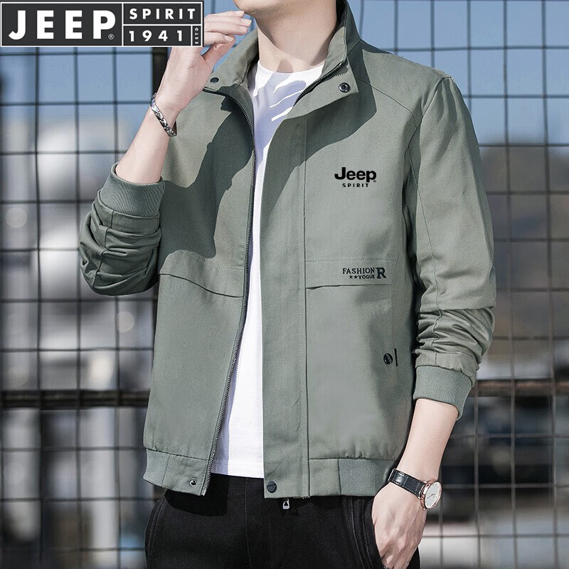 Мужская куртка JEEP SPIRIT, весенне-осенняя верхняя одежда, повседневный деловой стиль, трендовая и универсальная мужская одежда для молодых и среднего возраста, черная, размер L