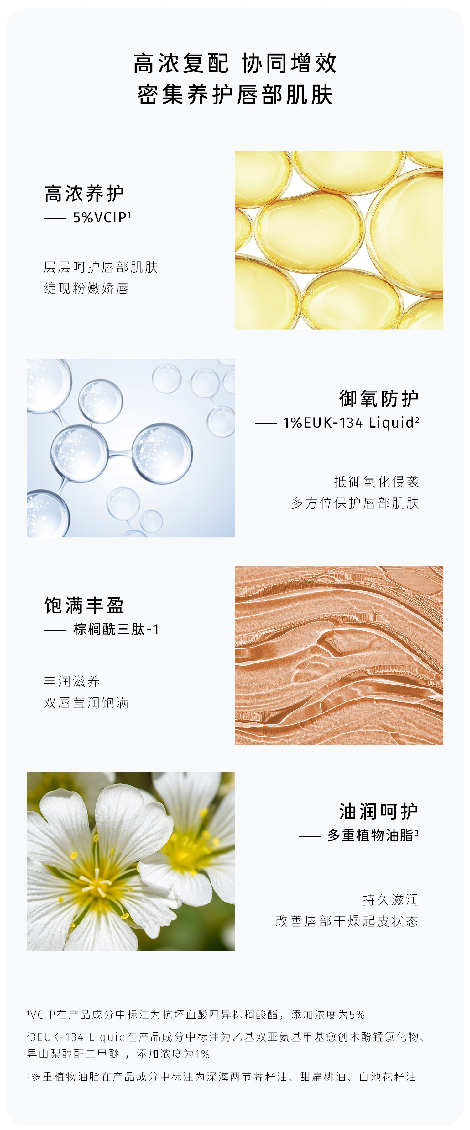 至本抚纹柔滑护唇膏4.5g 5%高浓VCIP滋润保湿补水淡化唇纹润唇膏