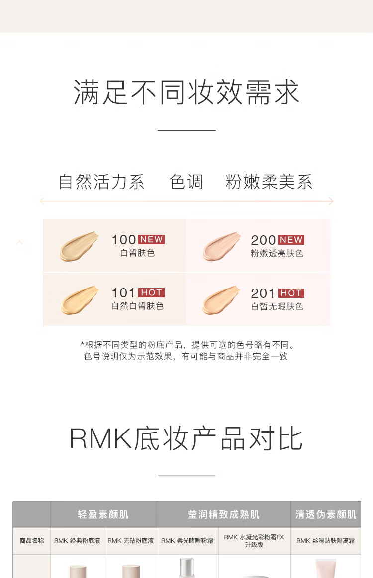 RMK水凝光采粉霜EX升级版 201 30g 奶油肌妆感 日本进口 养肤
