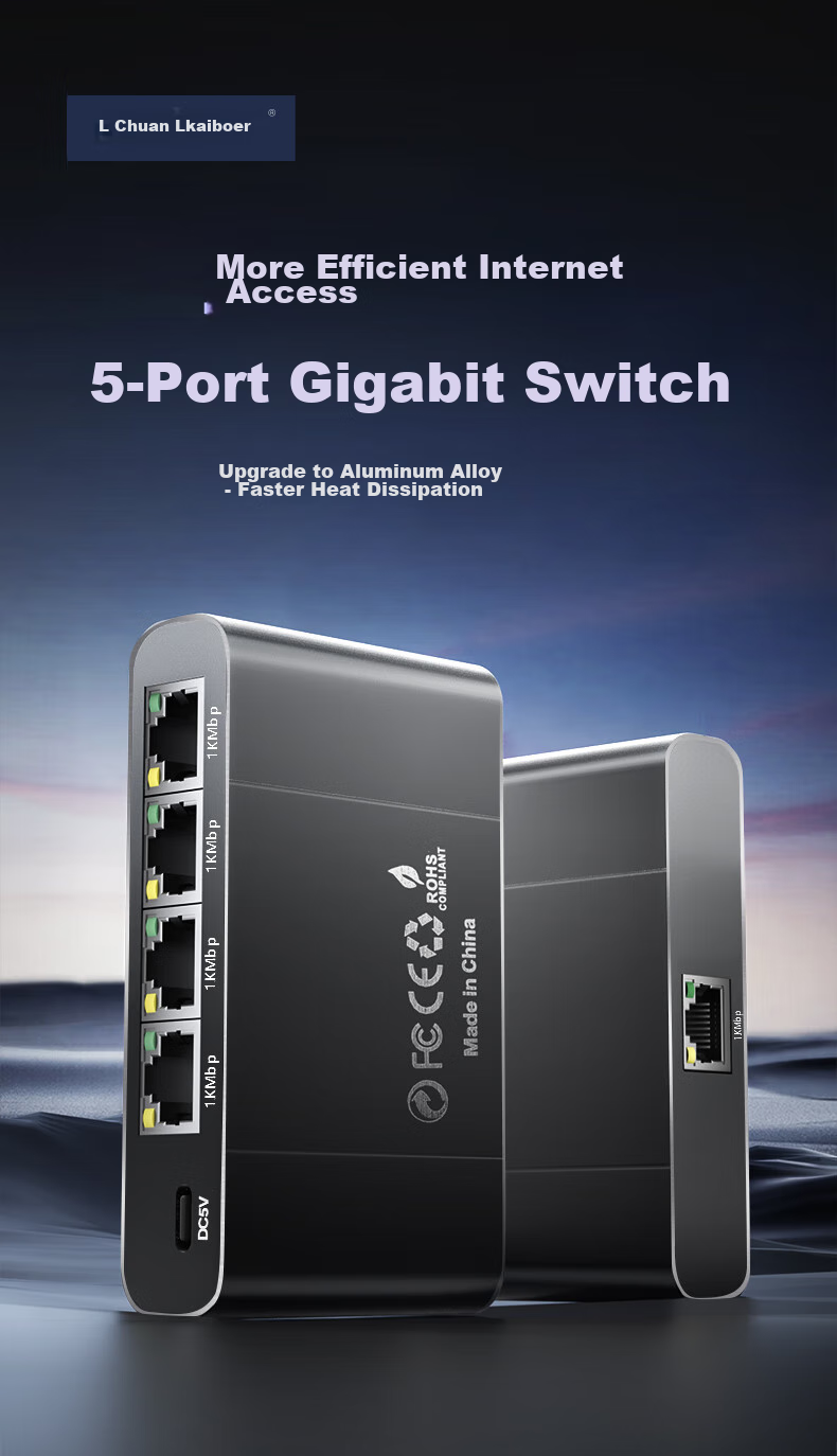 Сплиттер Kaiboer для сетевого кабеля Gigabit, конвертер для одновременного доступа в Интернет, адаптер RJ45 для компьютера, ноутбука, маршрутизатора, ТВ-приставки