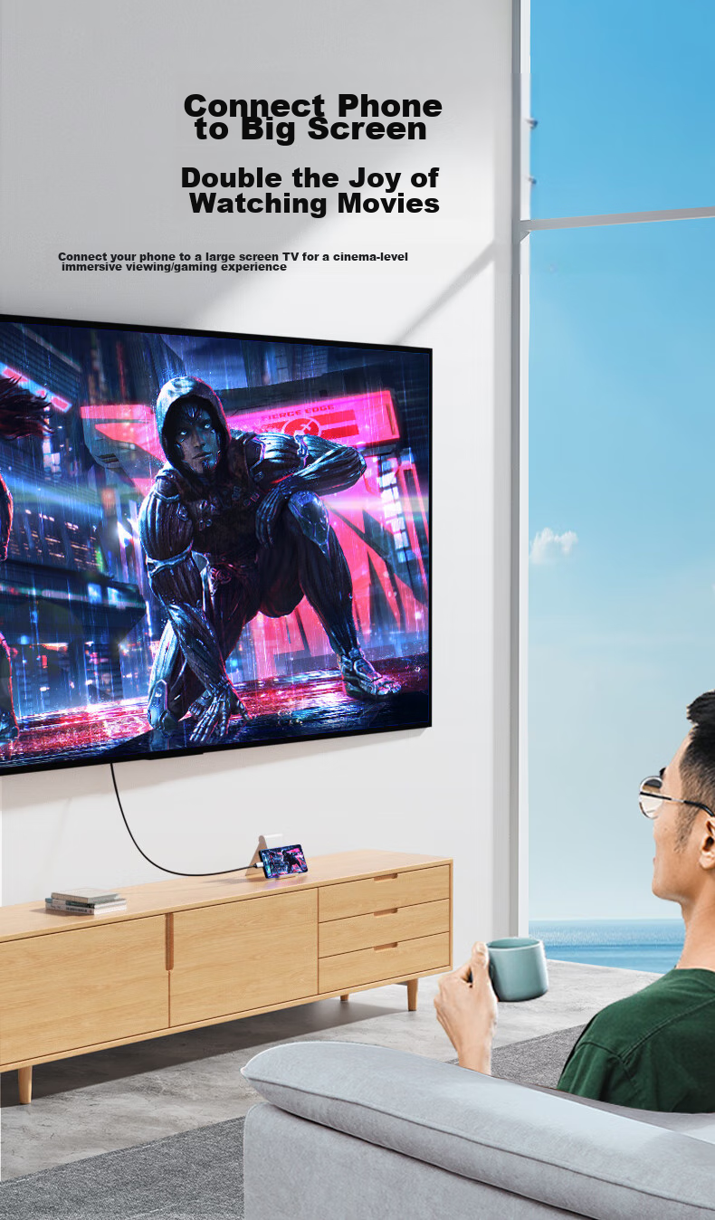 Кабель LinkStone Type-C - HDMI, 4K@60Hz, 3 метра, черный