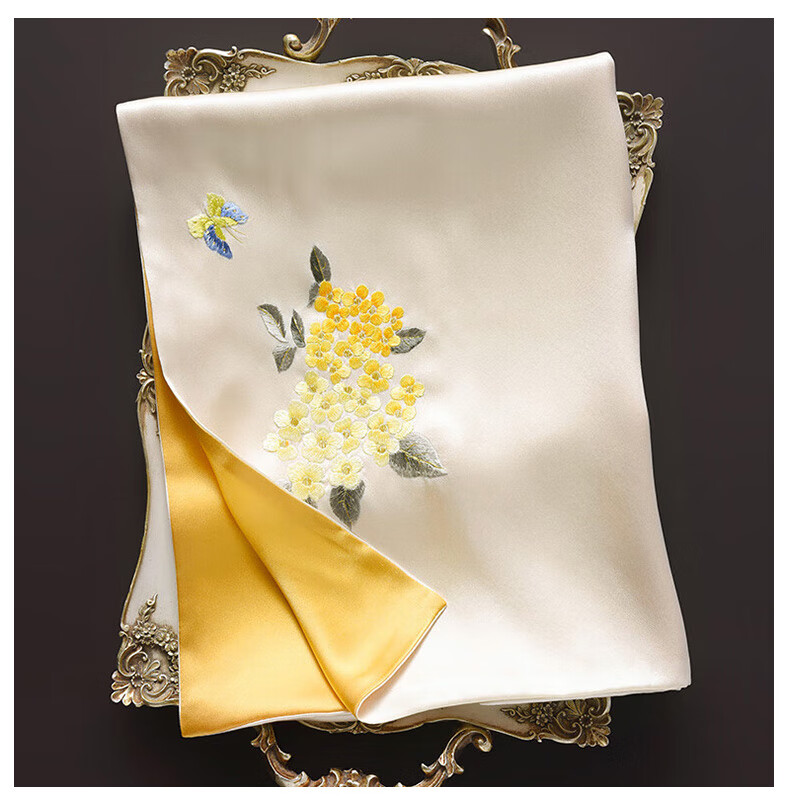 Шелковый шарф Hangsilu Suzhou Embroidery с вышивкой для женщин, зимний шарф из тутового шелка, подарочная коробка высокого класса, подарок на день рождения и праздник для мамы, новогодний подарок