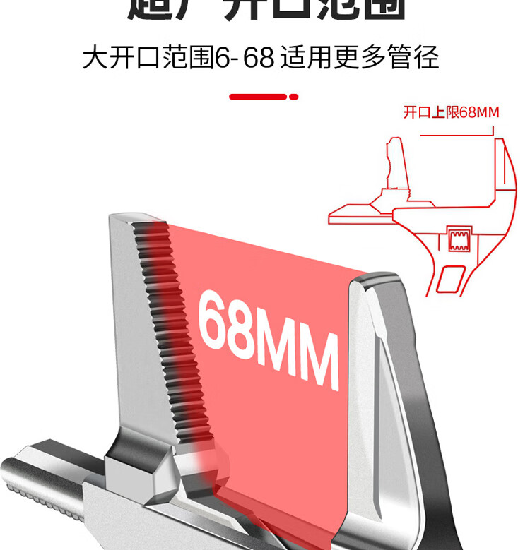 标康 BK-0701卫浴扳手工具多功能短柄大开口器维修板子 下水器管道空调活口扳手