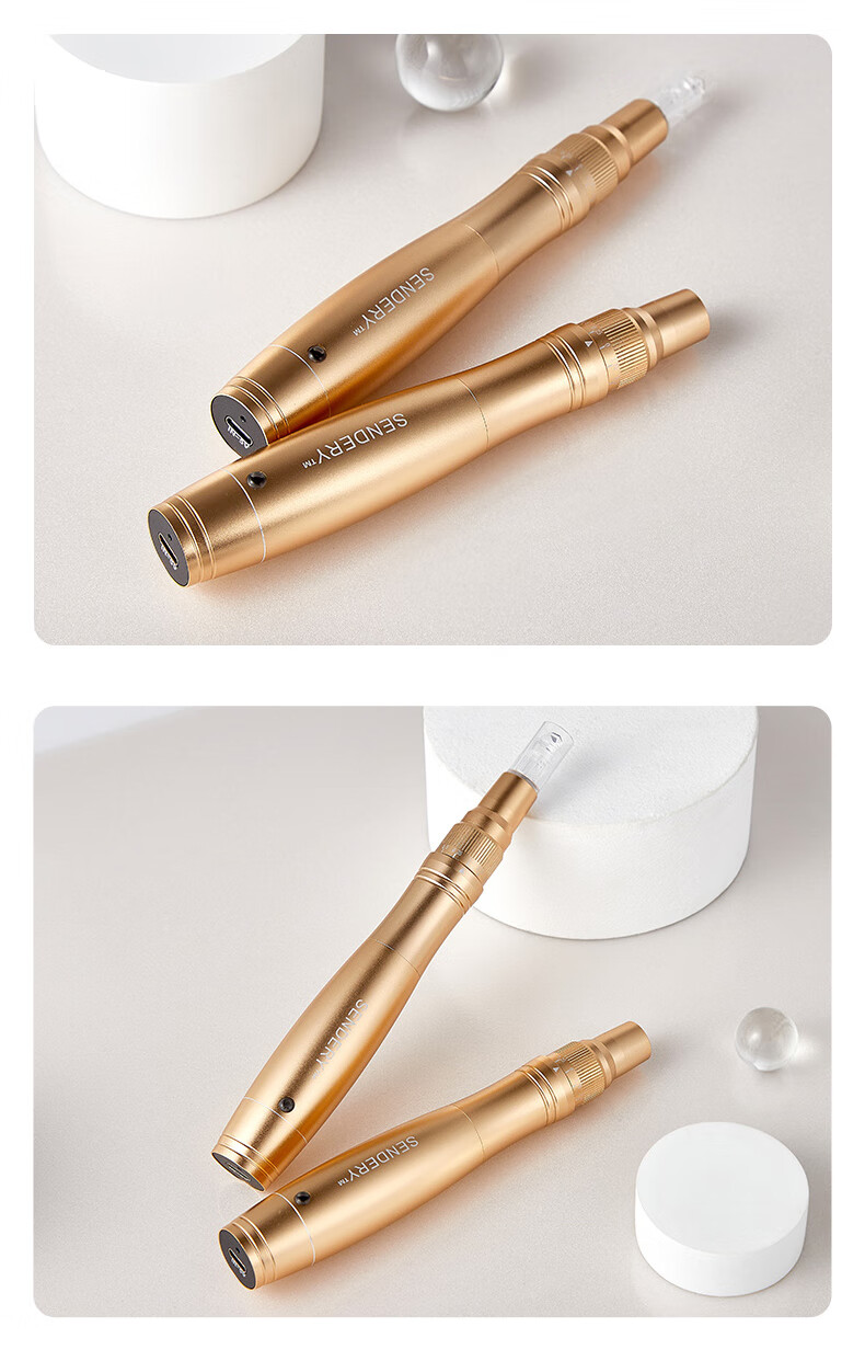 西德瑞SENDERY纳米电动微晶导入仪中胚层头皮家用导入非微针 金色主机 20个微针头