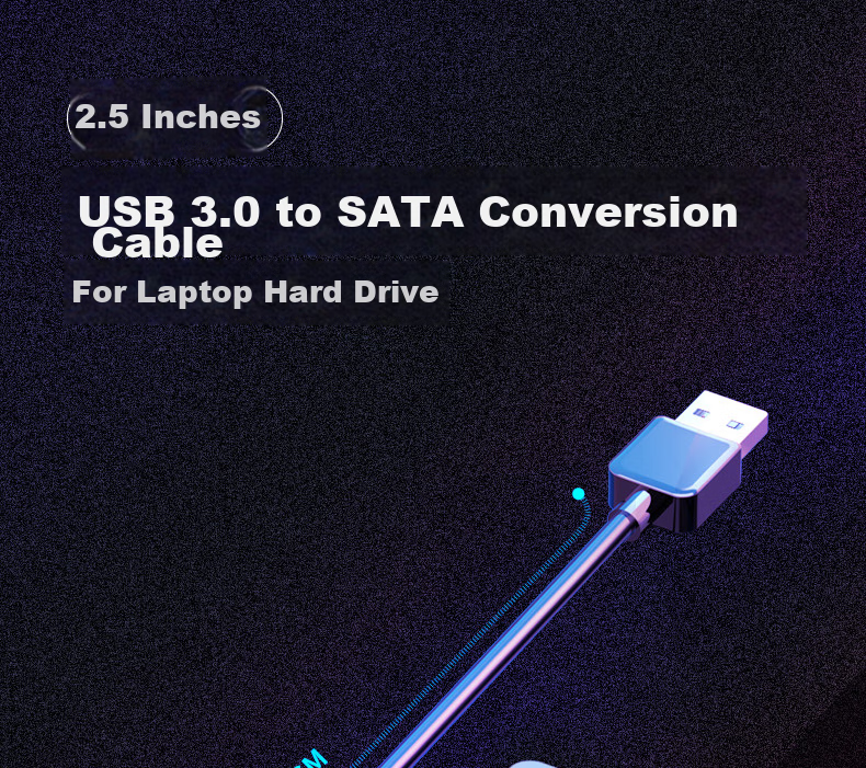 Кабель-адаптер MAIWO K104A для 2.5-дюймовых SATA HDD/SSD, USB 3.0, черный