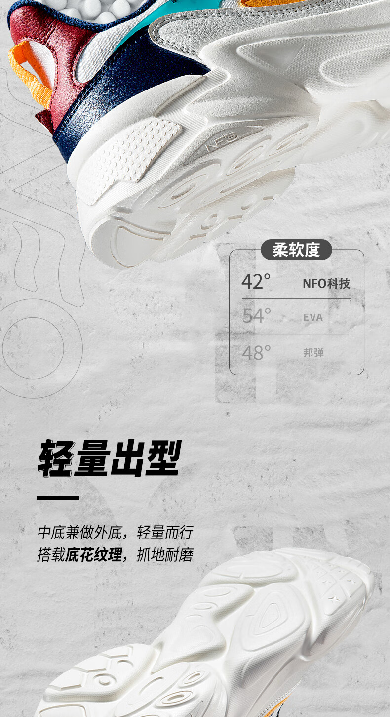 男鞋运动休闲鞋_361° NFO系列 男子休闲运动鞋 672036763-2 羽毛白/靛青 41