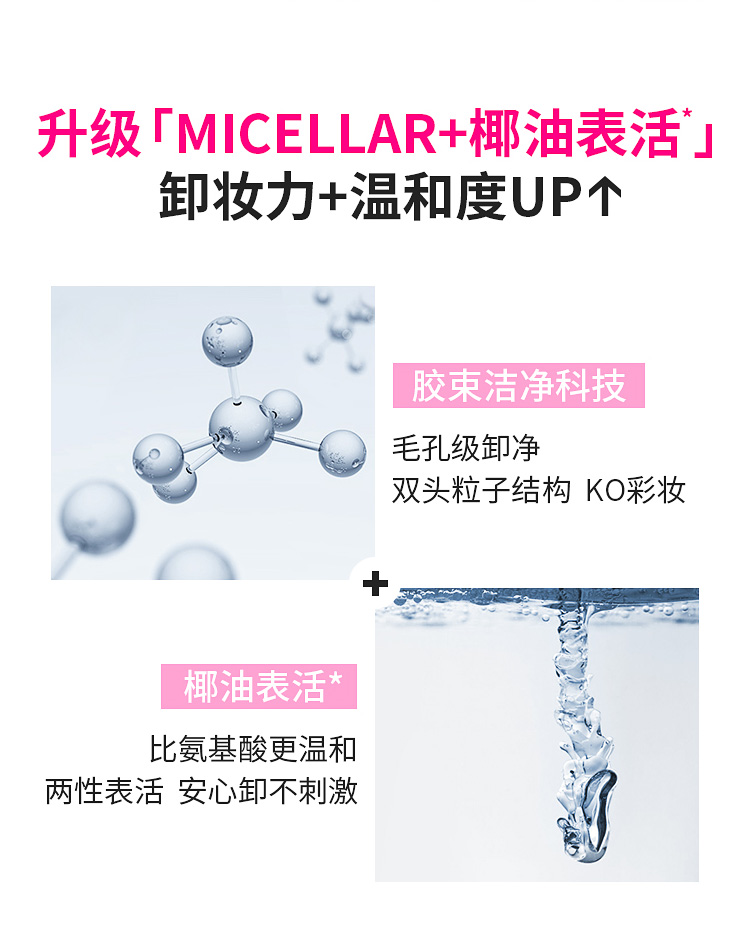 蓓昂斯（BYPHASSE）净颜卸妆水500mlx2支+卸妆棉*2(蓓昂丝卸妆液卸妆油温和不刺激）