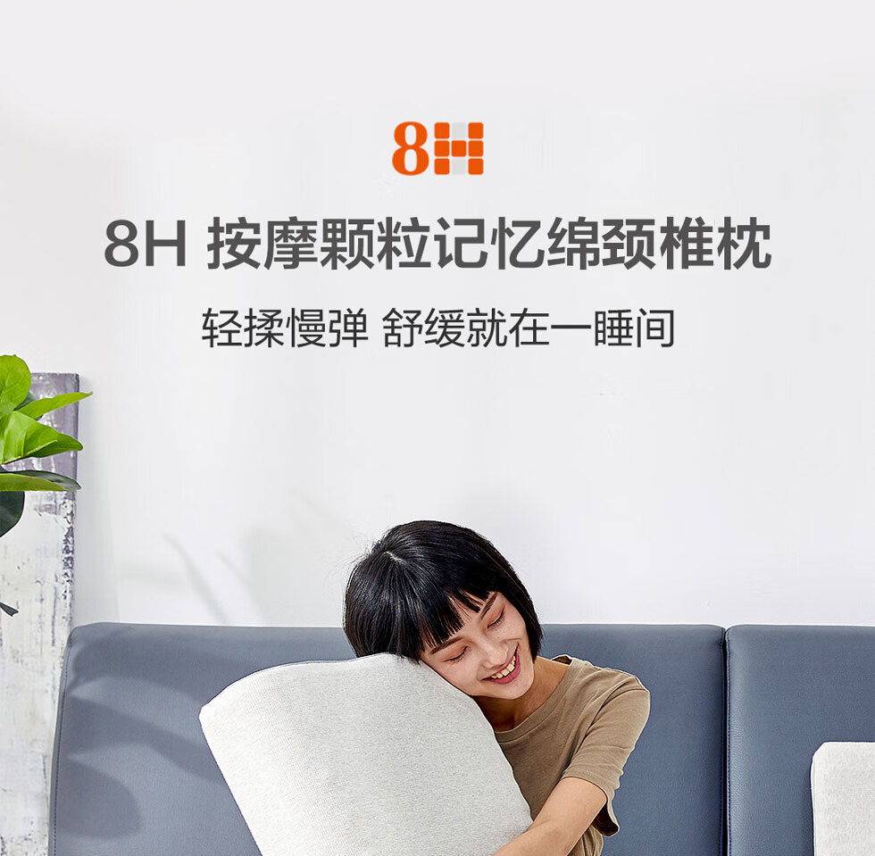 8H记忆枕  按摩颗粒慢回弹记忆棉枕 波浪成人枕头 枕芯 混灰色 H5 小米(MI)生态链