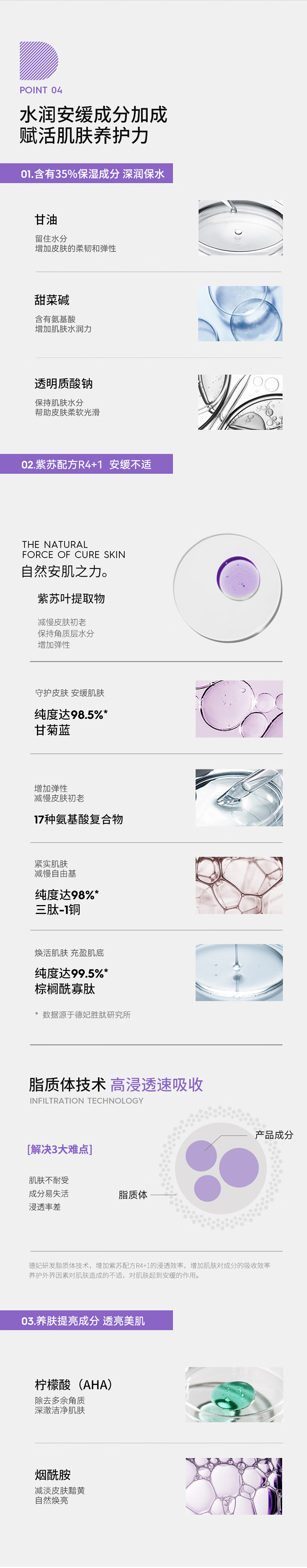 德妃（DERMAFIRM）保湿洁面乳紫苏紫150g 紫苏洗面奶 氨基酸洁面男女适用敏感肌适用