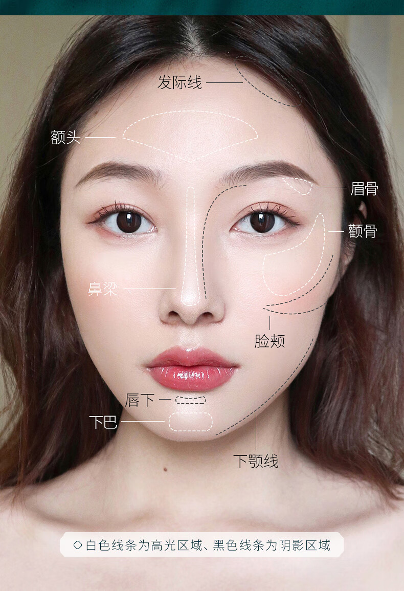 花西子高光修容盘粉盘闪粉鼻影粉阴影一体盘提亮肤色珠光粉饼 02落江霞盘（高光+阴影）