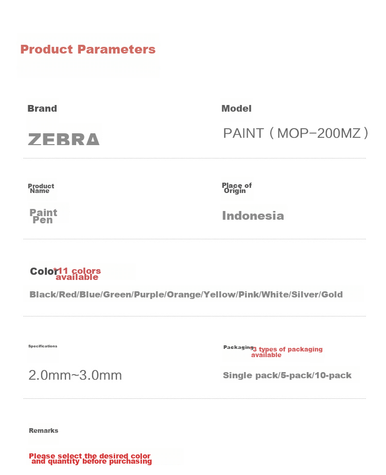 Маркер ZEBRA PAINT-MOP, масляный, перманентный, красный, набор 10 шт.